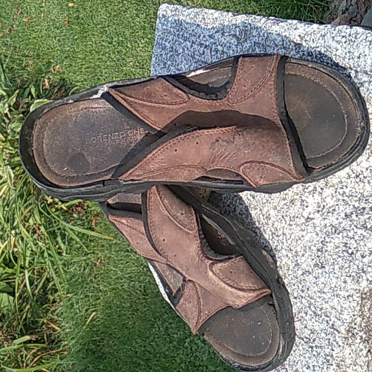 Italian Sandals Lorenzo Chelini Leather Brown Sz 9 1/2
